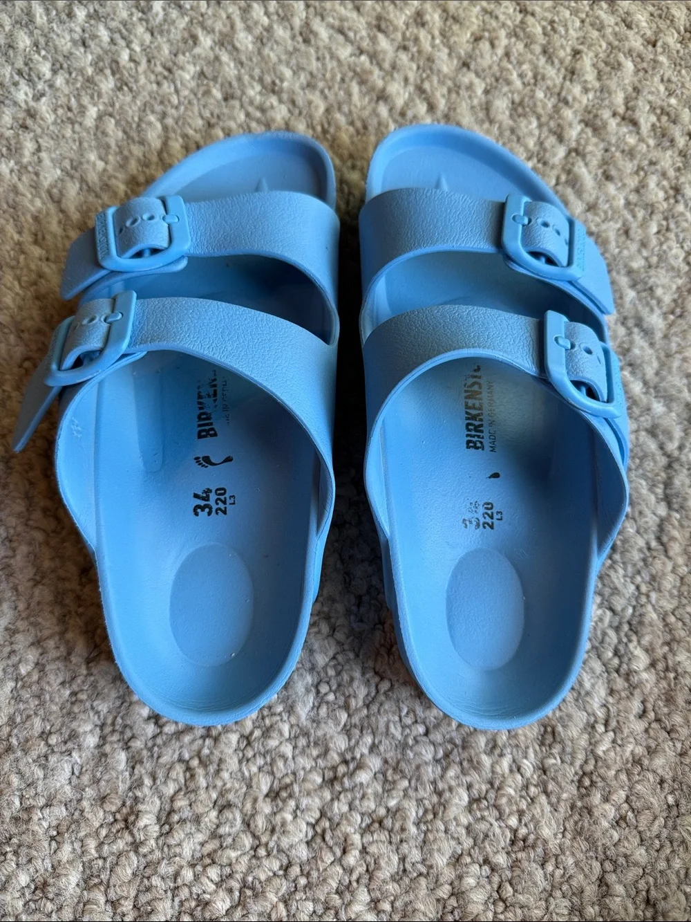 Birkenstock Kids Blue EVA Two-Strap Sandals waterproof size 34